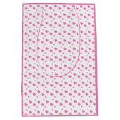 Cute roze harten romantisch patroon medium cadeauzakje (Voorkant)