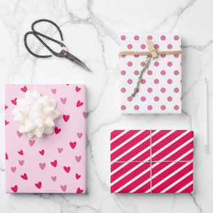 Cute Roze Harten Romantische Trouwcadeauset Inpakpapier Vel