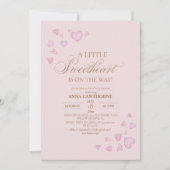 Cute Roze Hartjes Baby Shower Kaart (Voorkant)