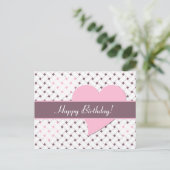Cute Roze Hartjes, Lavendel & Witte Weefsel Verjaa Briefkaart (Staand voorkant)