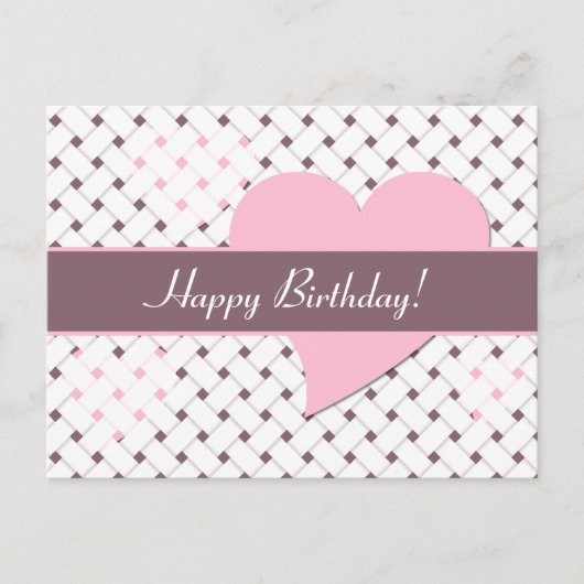 Cute Roze Hartjes, Lavendel & Witte Weefsel Verjaa Briefkaart (Voorkant)
