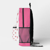 Cute Roze Hartjes Patroon Bedrukte Rugzak (Rechts)