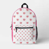 Cute Roze Hartjes Patroon Bedrukte Rugzak (Voorkant)