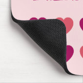 Cute Roze Hartjes Patroon Naam Muismat (Hoek)