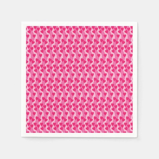 Cute Roze Hartjes Patroon Servet (Voorkant)