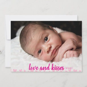 Cute Roze Hartjes Valentijnsdag Fotokaarten Feestdagenkaart