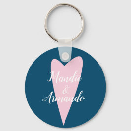 Cute roze Heart Couples Name Sleutelhanger