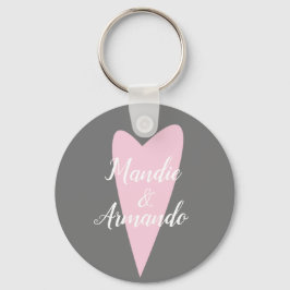 Cute roze Heart Couples Name Sleutelhanger