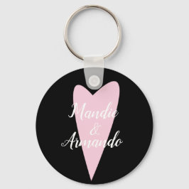Cute roze Heart Couples Name Sleutelhanger