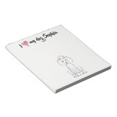 Cute Roze Heart I hou van mijn hond Custom Whimsic Notitieblok (Schuin)