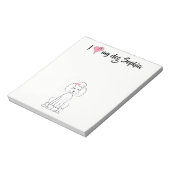 Cute Roze Heart I hou van mijn hond Custom Whimsic Notitieblok (Linkerzijde)