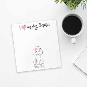 Cute Roze Heart I hou van mijn hond Custom Whimsic Notitieblok