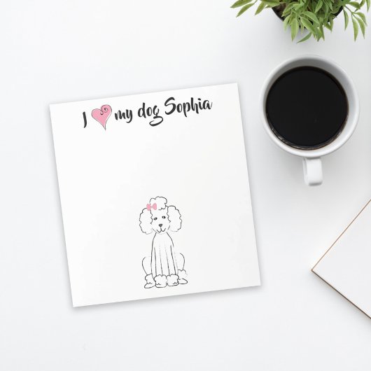 Cute Roze Heart I hou van mijn hond Custom Whimsic Notitieblok