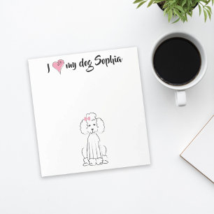 Cute Roze Heart I hou van mijn hond Custom Whimsic Notitieblok