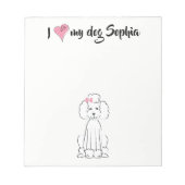 Cute Roze Heart I hou van mijn hond Custom Whimsic Notitieblok (Voorkant)