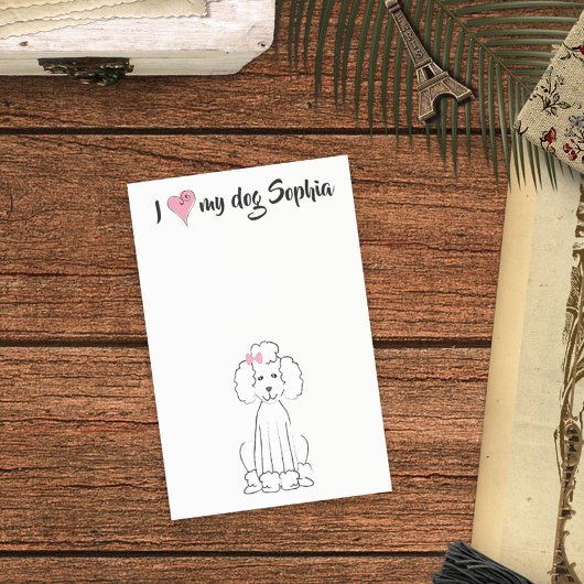 Cute Roze Heart I hou van mijn hond Custom Whimsic Post-it® Notes