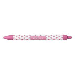 Cute roze Hearts Girly Name Blauwe Inkt Pen