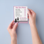 Cute Roze Hond Grooming Spa Menu (Hand)