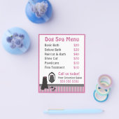 Cute Roze Hond Grooming Spa Menu (Enkel)