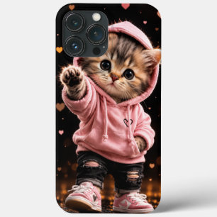 Cute Roze Hoodie Kitten Phonehoes Case-Mate iPhone Case