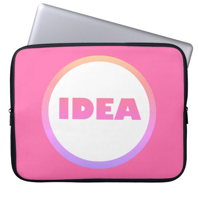 Cute Roze Idee Cirkel Focus Laptop Hoes (Voorkant)