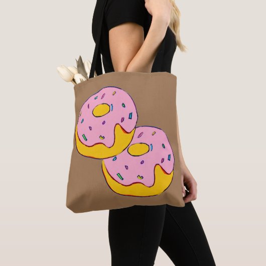 Cute roze ijsdonkerdessert tote bag (Dichtbij)