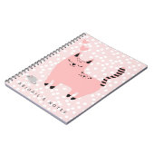 Cute roze kat en pokadots - Kinder Notitieboek (Linkerzijde)