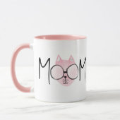 Cute Roze Kat Moeder Moederdag Persoonlijk  Mok (Links)