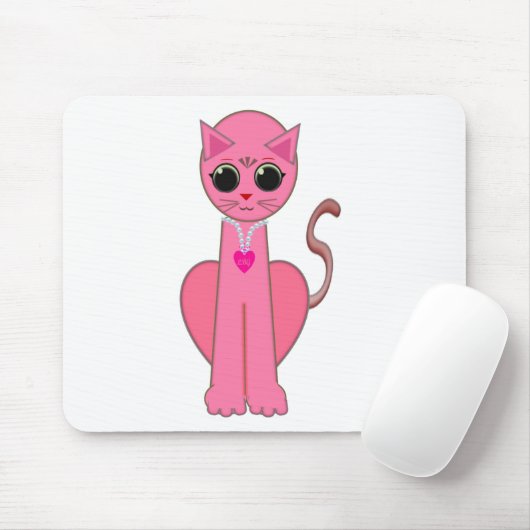 Cute roze kat muismat (Met muis)