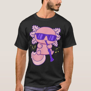 Cute roze Kawaii Axolotl met glasvezel T-shirt