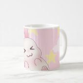 Cute roze Kawaii Bunny konijn van sterren Koffiemok (Voorkant rechts)