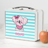 Cute Roze Kawaii Koala Watermeloen Aqua Strepen (In situ)
