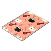 Cute roze Kawaii Sushi patroon Notitieboek (Linkerzijde)