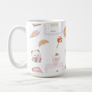 Cute Roze Kawaii Zoete Traktaties Dessert Ontwerp Koffiemok