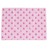 Cute Roze kerstbomen Pattern Groot Cadeauzakje (Voorkant)