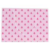 Cute Roze kerstbomen Pattern Groot Cadeauzakje (Achterkant)