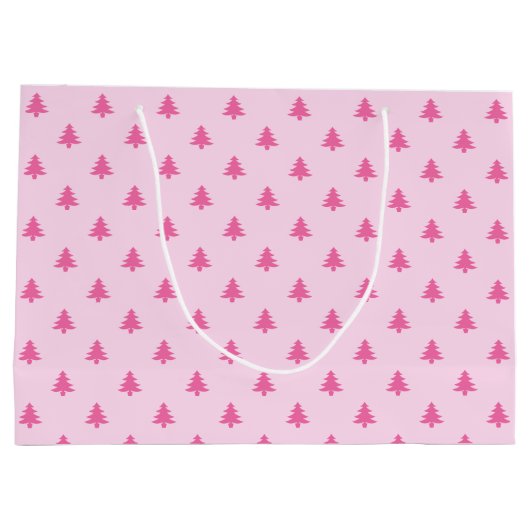 Cute Roze kerstbomen Pattern Groot Cadeauzakje (Achterkant)