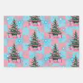 Cute Roze Kerstboom Inpakpapier Vel (Voorkant 2)