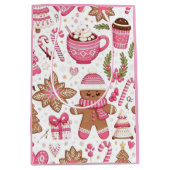 Cute Roze Kerstcadeautas Medium Cadeauzakje (Voorkant)