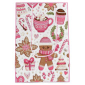 Cute Roze Kerstcadeautas Medium Cadeauzakje (Achterkant)