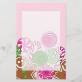 Cute roze kerstdrenbreads briefpapier (Voorkant)
