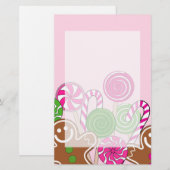 Cute roze kerstdrenbreads briefpapier (Voorkant / Achterkant)