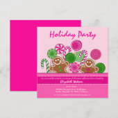 Cute roze kerstdrenbreads kaart (Voorkant / Achterkant)