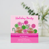 Cute roze kerstdrenbreads kaart (Staand voorkant)