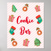 Cute roze kerstkeukenborden poster (Voorkant)