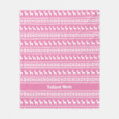Cute roze kerstrendierpatroon, speciaal aangepast fleece deken (Voorkant)