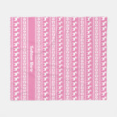 Cute roze kerstrendierpatroon, speciaal aangepast fleece deken (Voorkant (Horizontaal))