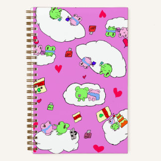 Cute roze kikker date patroon notitieboek