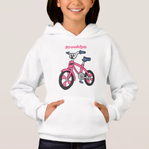 Cute roze kinder fietsenafbeelding cartoon
