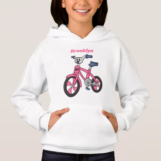 Cute roze kinder fietsenafbeelding cartoon (Voorkant)